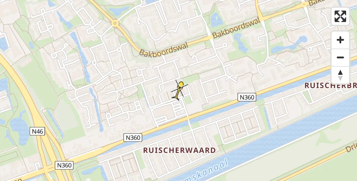 Routekaart van de vlucht: Lifeliner 4 naar Groningen