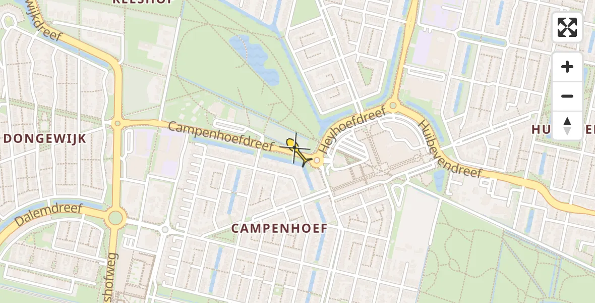 Routekaart van de vlucht: Lifeliner 3 naar Tilburg