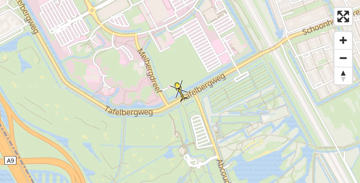 Routekaart van de vlucht: Lifeliner 1 onderweg vanuit Academisch Medisch Centrum (AMC)