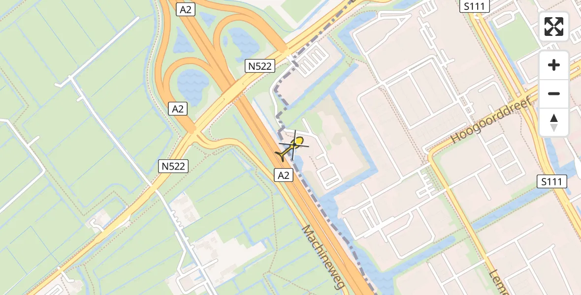 Routekaart van de vlucht: Lifeliner 1 onderweg vanuit Amsterdam