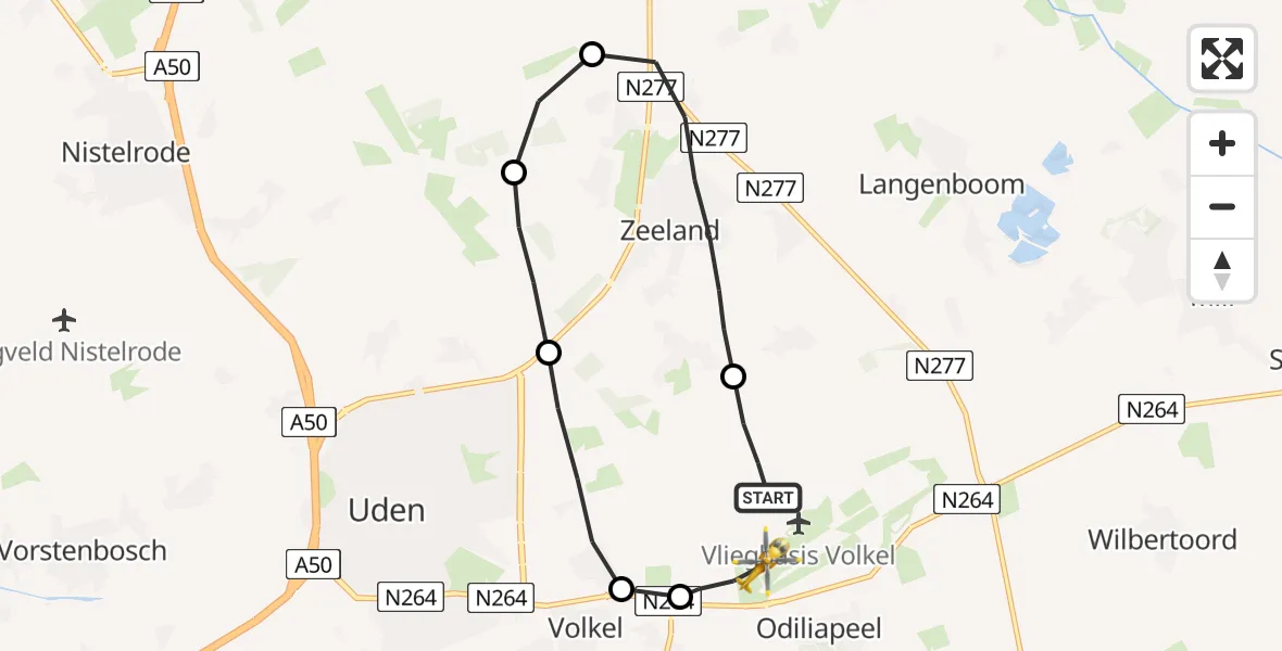 Vluchtroute Traumahelikopter Vliegbasis Volkel - Vliegbasis Volkel, 27 augustus 2022, 21:24