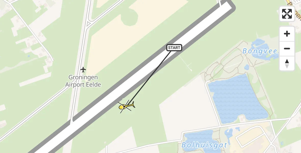 Routekaart van de vlucht: Lifeliner 4 naar Groningen Airport Eelde