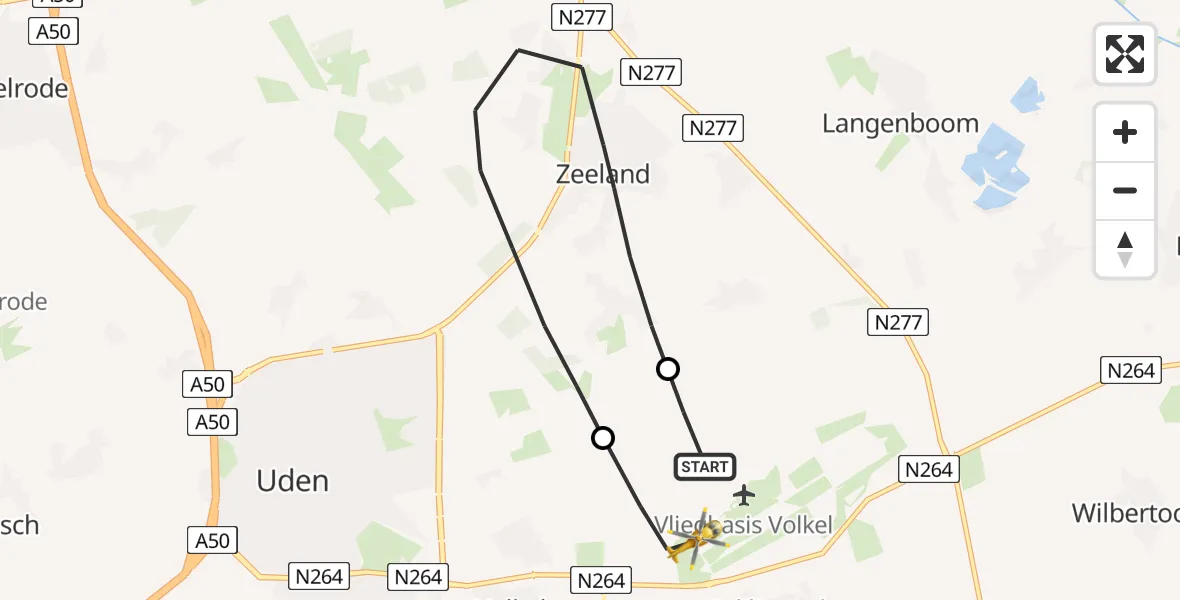 Vluchtroute Traumahelikopter Vliegbasis Volkel - Vliegbasis Volkel, 28 augustus 2022, 08:06