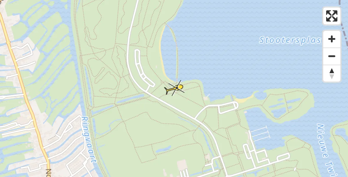 Routekaart van de vlucht: Lifeliner 1 onderweg vanuit Oostzaan