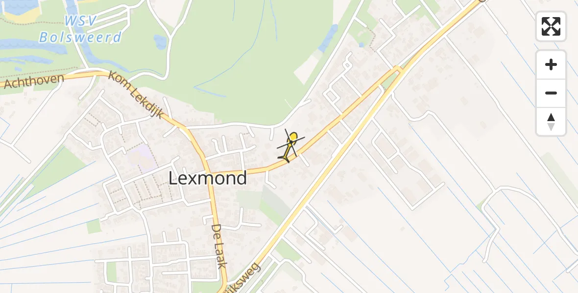 Routekaart van de vlucht: Lifeliner 2 onderweg vanuit Lexmond