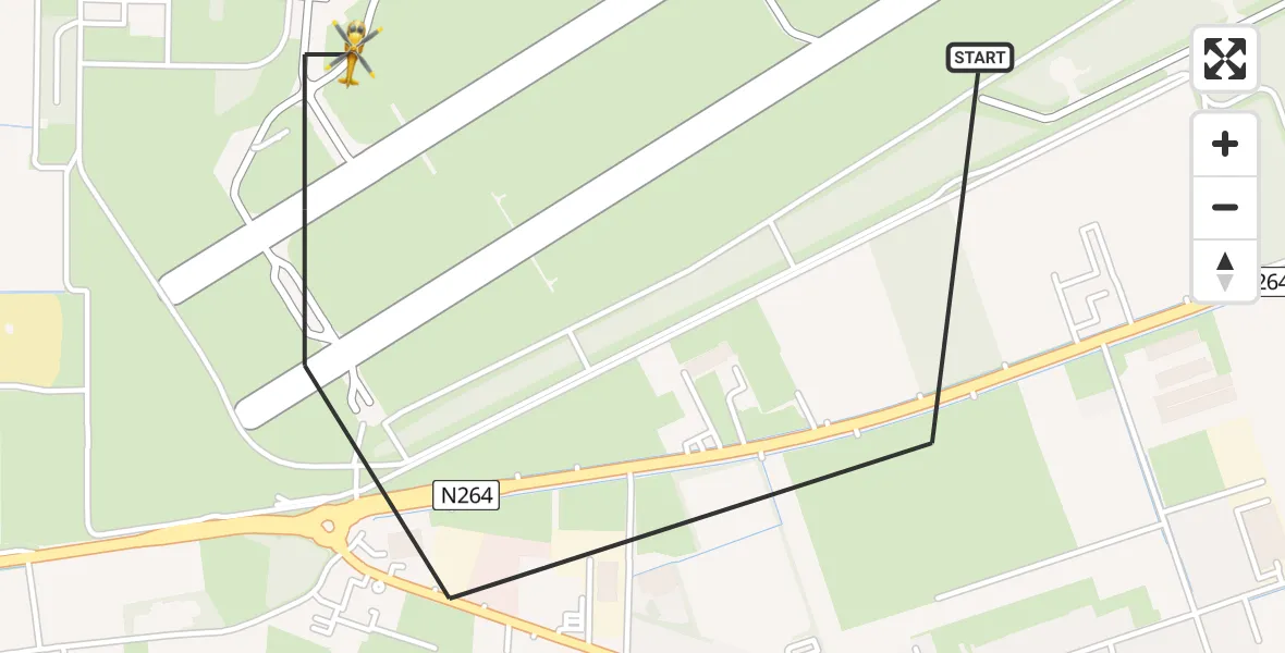 Vluchtroute Traumahelikopter Vliegbasis Volkel - Vliegbasis Volkel, 28 augustus 2022, 23:00