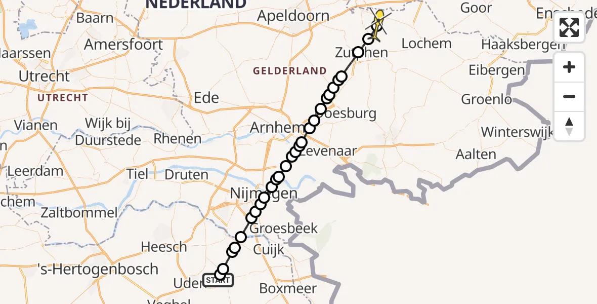 Routekaart van de vlucht: Lifeliner 3 naar Joppe