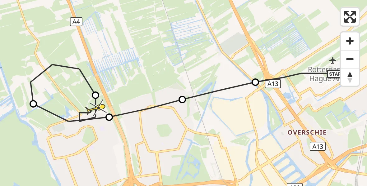 Routekaart van de vlucht: Lifeliner 2 naar Vlaardingen