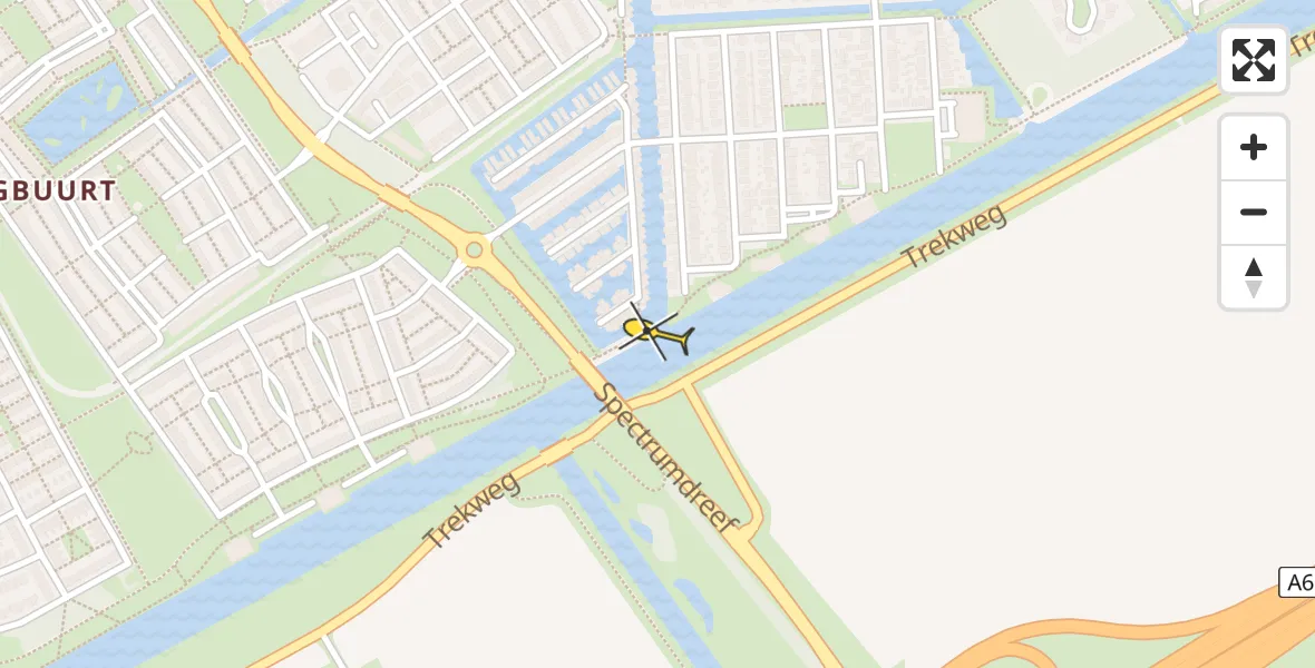 Routekaart van de vlucht: Politiehelikopter naar Almere