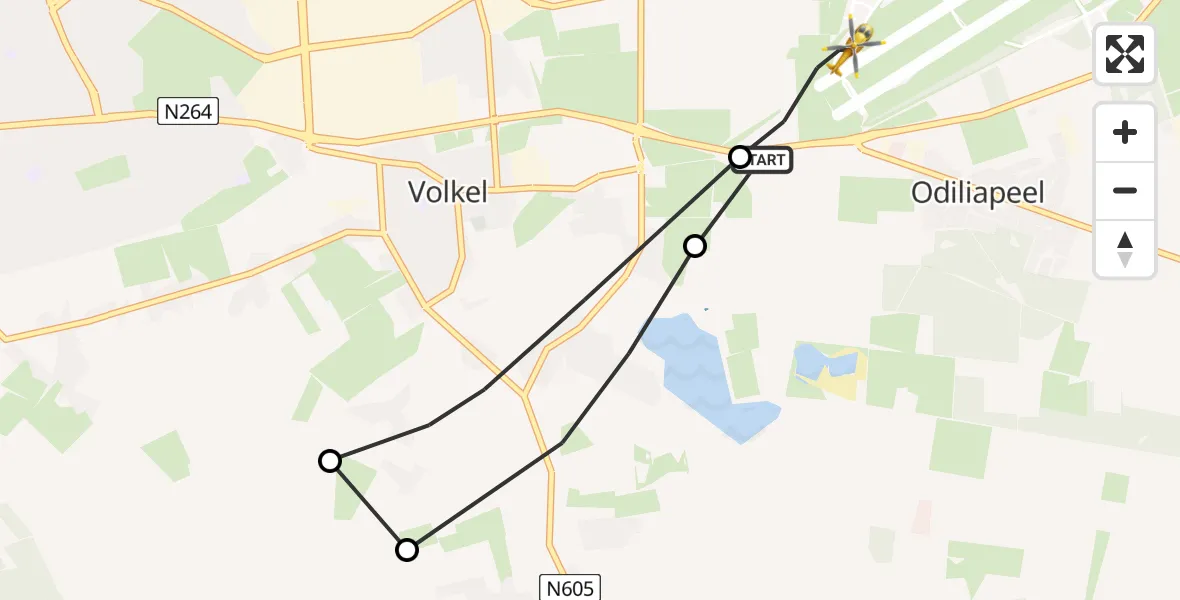 Vluchtroute Traumahelikopter Vliegbasis Volkel - Vliegbasis Volkel, 29 augustus 2022, 23:58
