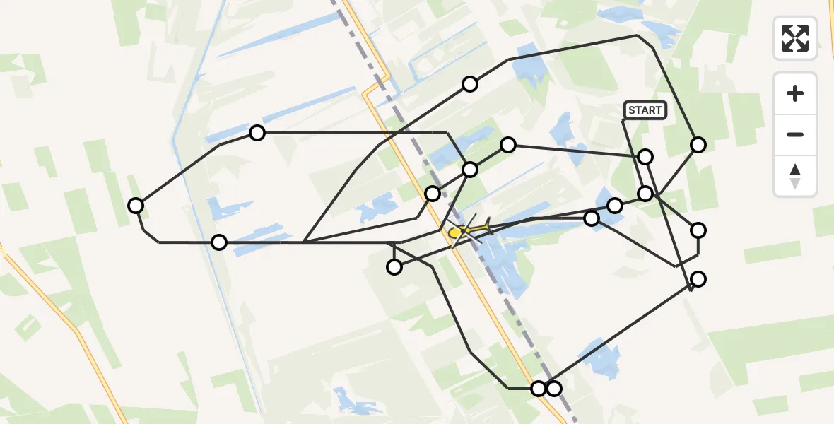 Routekaart van de vlucht: Politieheli naar Griendtsveen