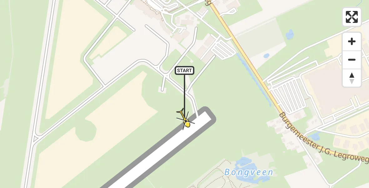 Routekaart van de vlucht: Traumahelikopter naar Groningen Airport Eelde