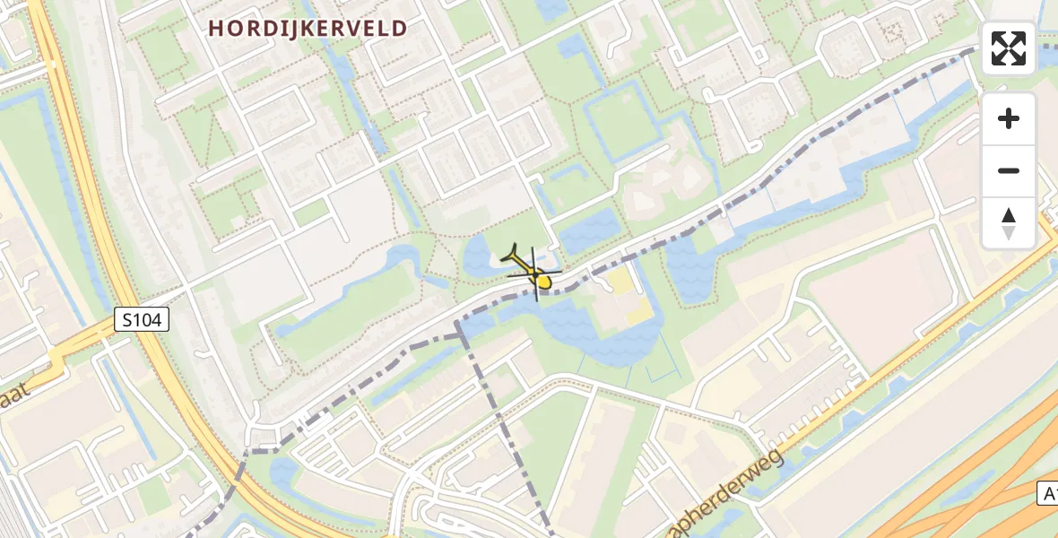 Routekaart van de vlucht: Lifeliner 2 naar Rotterdam