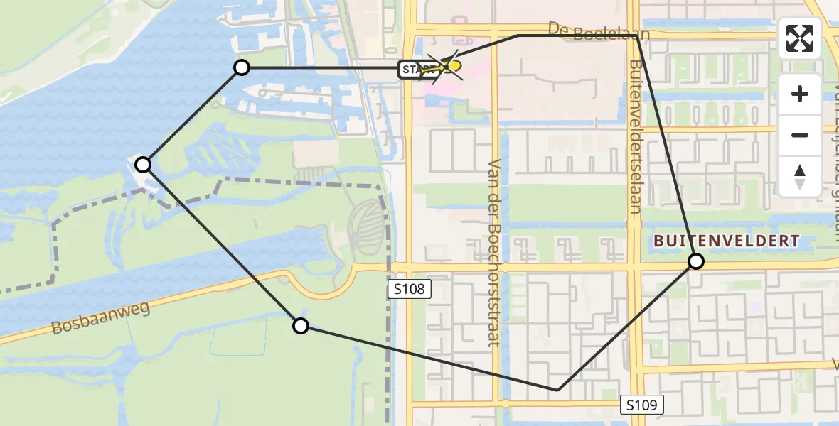 Routekaart van de vlucht: Lifeliner 1 naar VU Medisch Centrum Amsterdam