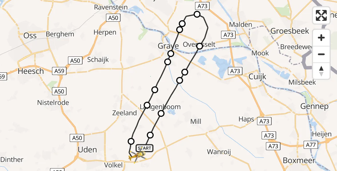Vluchtroute Traumahelikopter Vliegbasis Volkel - Vliegbasis Volkel, 02 september 2022, 06:34