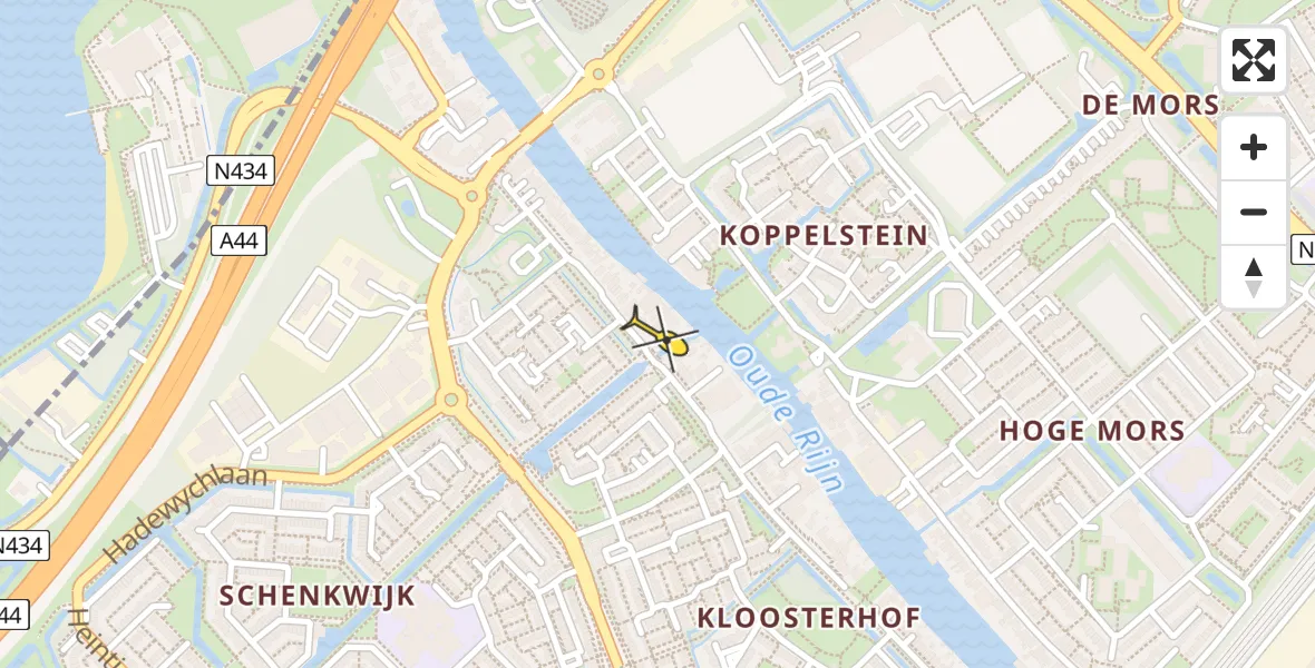 Routekaart van de vlucht: Lifeliner 2 naar Leiden