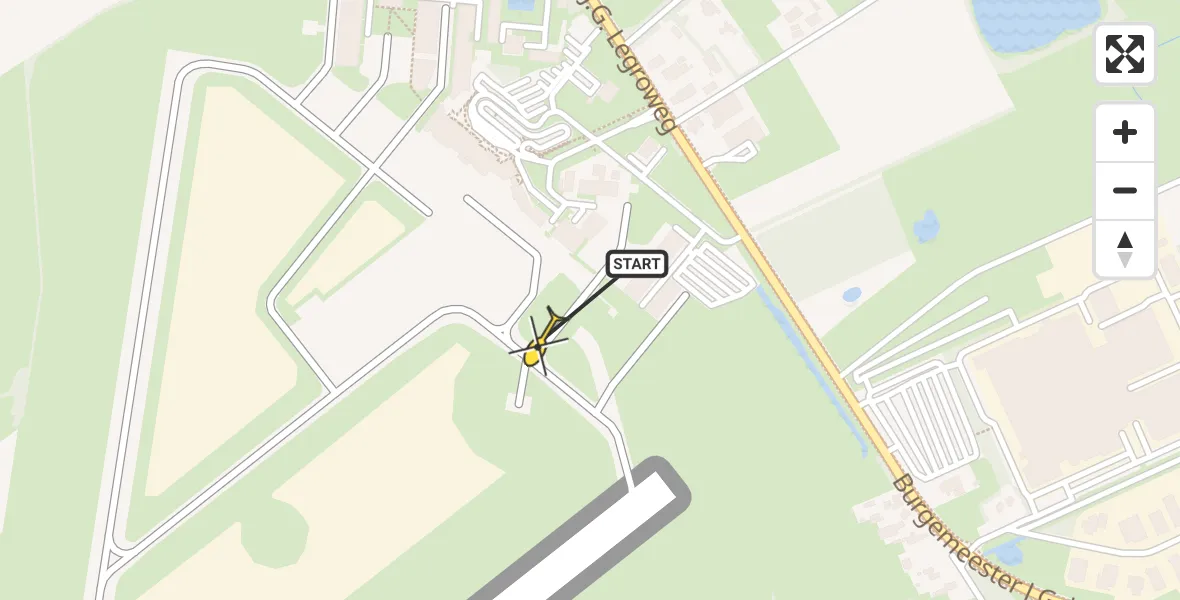 Routekaart van de vlucht: Traumahelikopter naar Groningen Airport Eelde