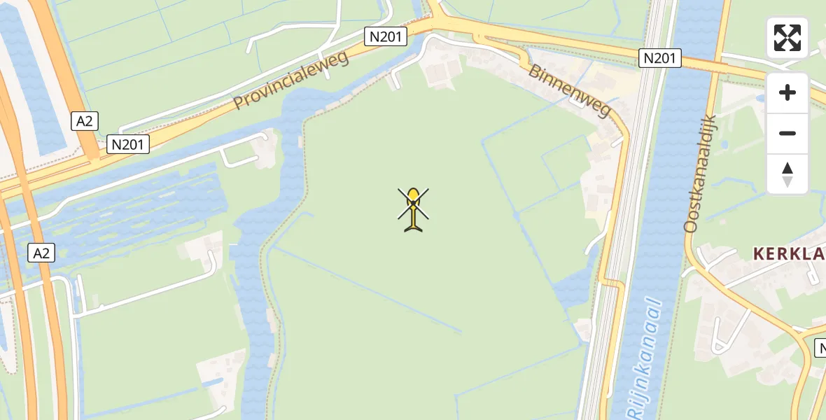 Routekaart van de vlucht: Politiehelikopter naar Loenersloot