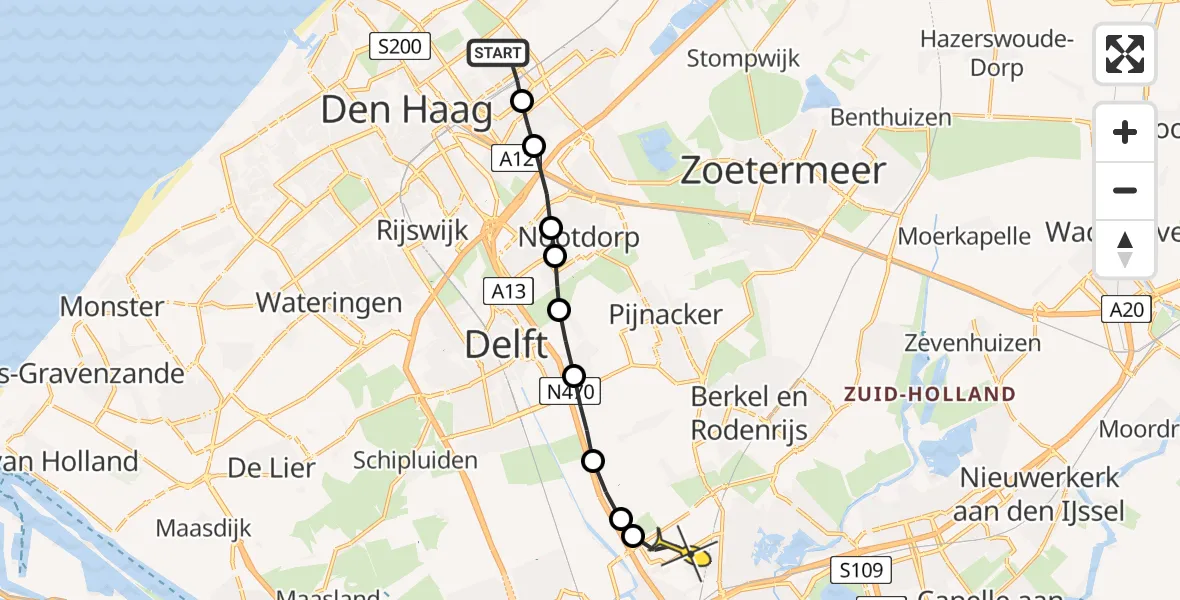 Routekaart van de vlucht: Lifeliner 2 naar Rotterdam The Hague Airport