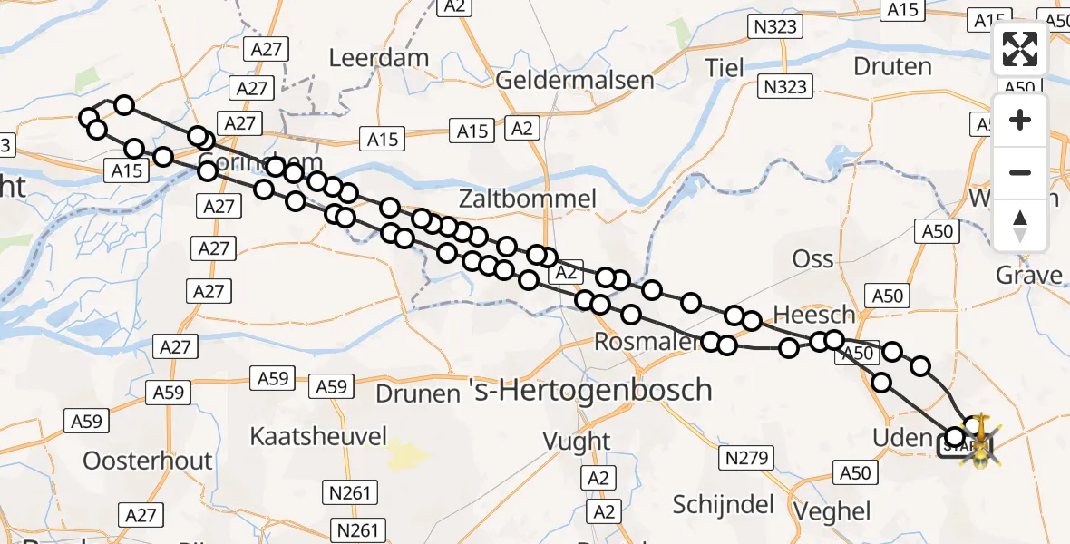 Vluchtroute Traumahelikopter Vliegbasis Volkel - Vliegbasis Volkel, 04 september 2022, 15:34