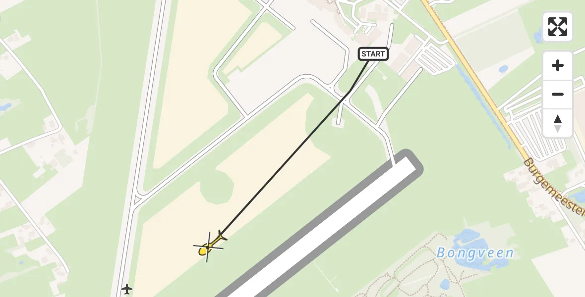 Routekaart van de vlucht: Traumahelikopter naar Groningen Airport Eelde