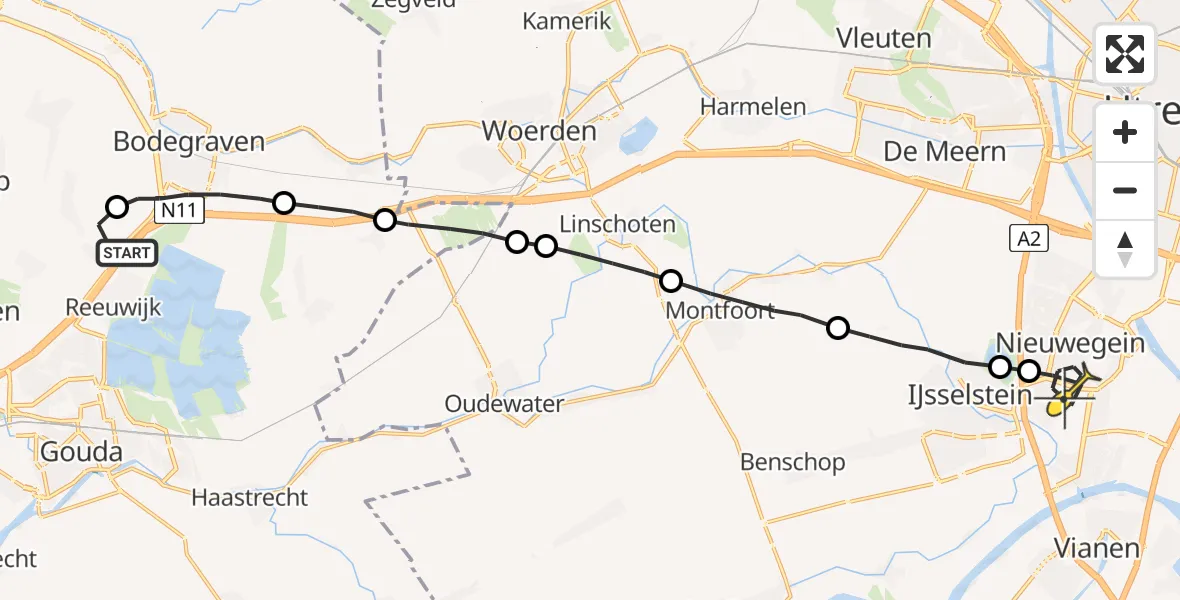 Routekaart van de vlucht: Lifeliner 2 naar Nieuwegein