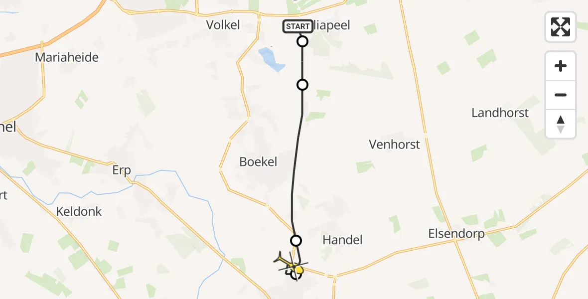 Routekaart van de vlucht: Lifeliner 3 naar Gemert