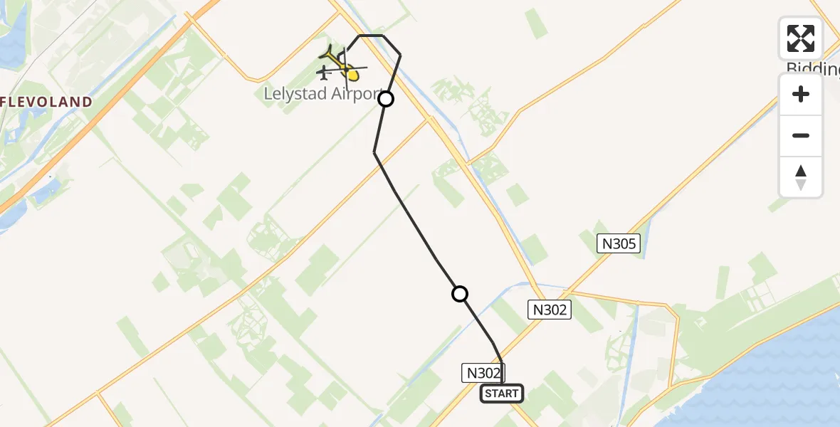 Routekaart van de vlucht: Lifeliner 1 naar Lelystad Airport