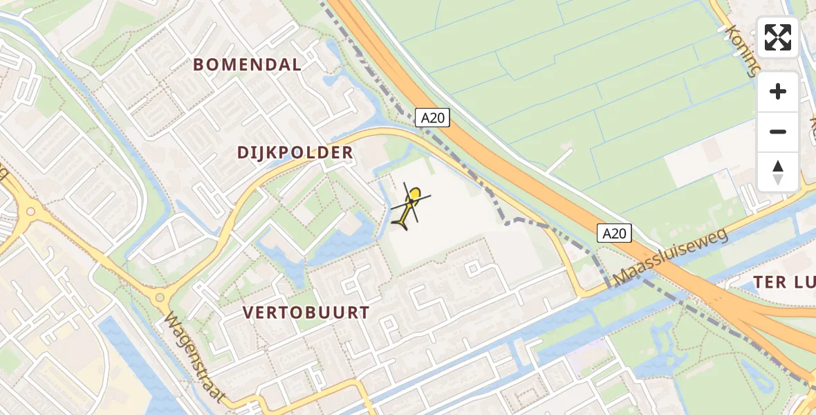 Routekaart van de vlucht: Lifeliner 2 naar Maassluis