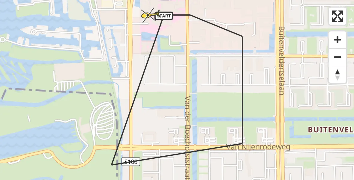 Routekaart van de vlucht: Lifeliner 1 naar VU Medisch Centrum Amsterdam