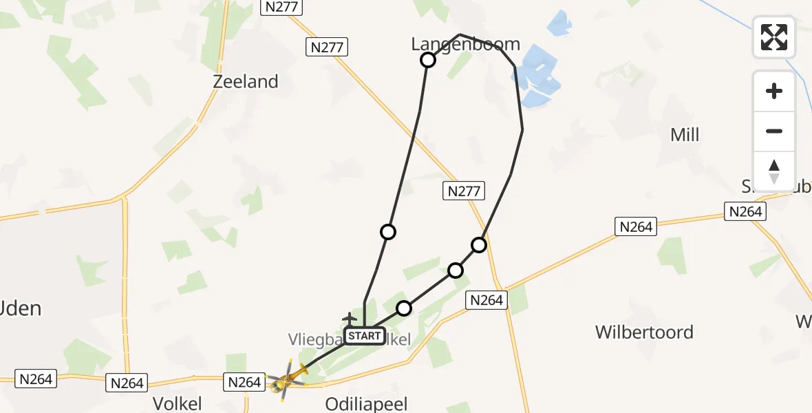 Vluchtroute Traumahelikopter Vliegbasis Volkel - Vliegbasis Volkel, 06 september 2022, 19:11