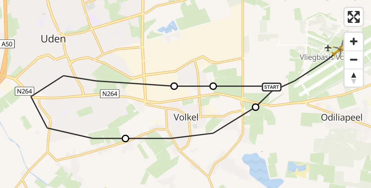 Vluchtroute Traumahelikopter Vliegbasis Volkel - Vliegbasis Volkel, 07 september 2022, 18:29