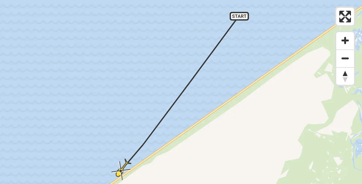 Routekaart van de vlucht: Politiehelikopter naar Lelystad