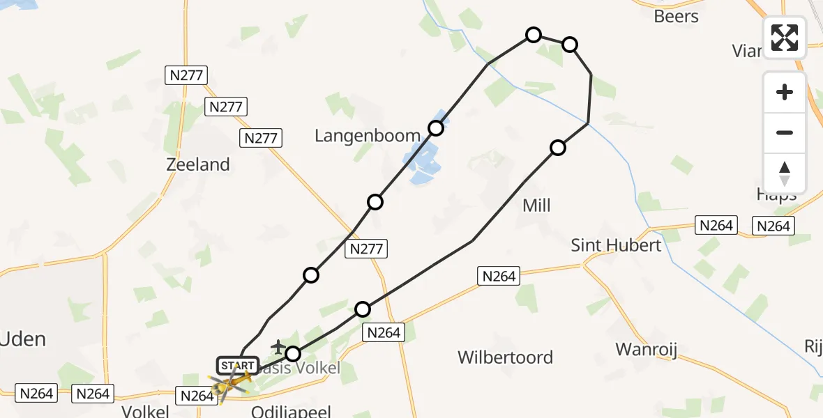 Vluchtroute Traumahelikopter Vliegbasis Volkel - Vliegbasis Volkel, 08 september 2022, 00:28