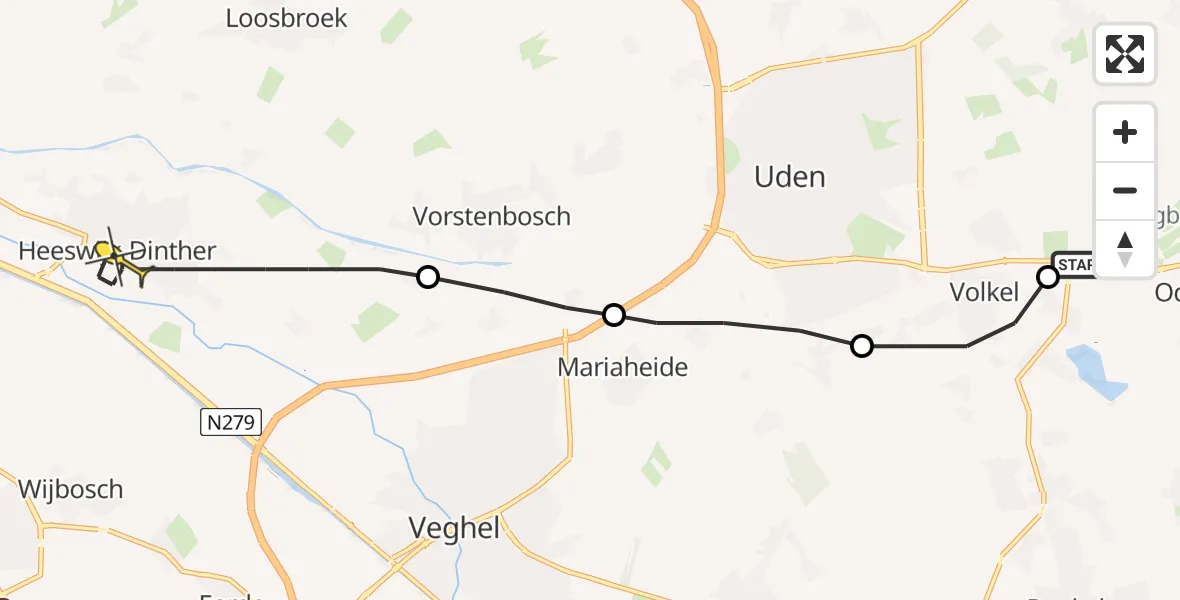 Routekaart van de vlucht: Lifeliner 3 naar Heeswijk-Dinther