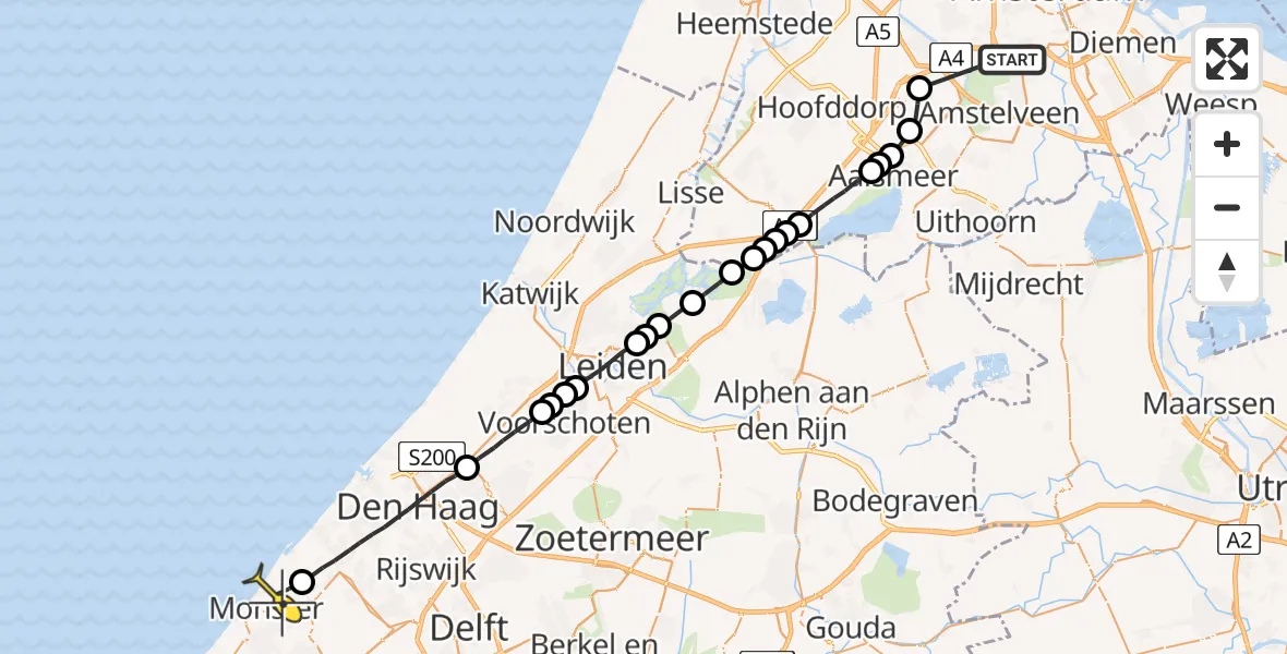 Routekaart van de vlucht: Lifeliner 1 naar Monster