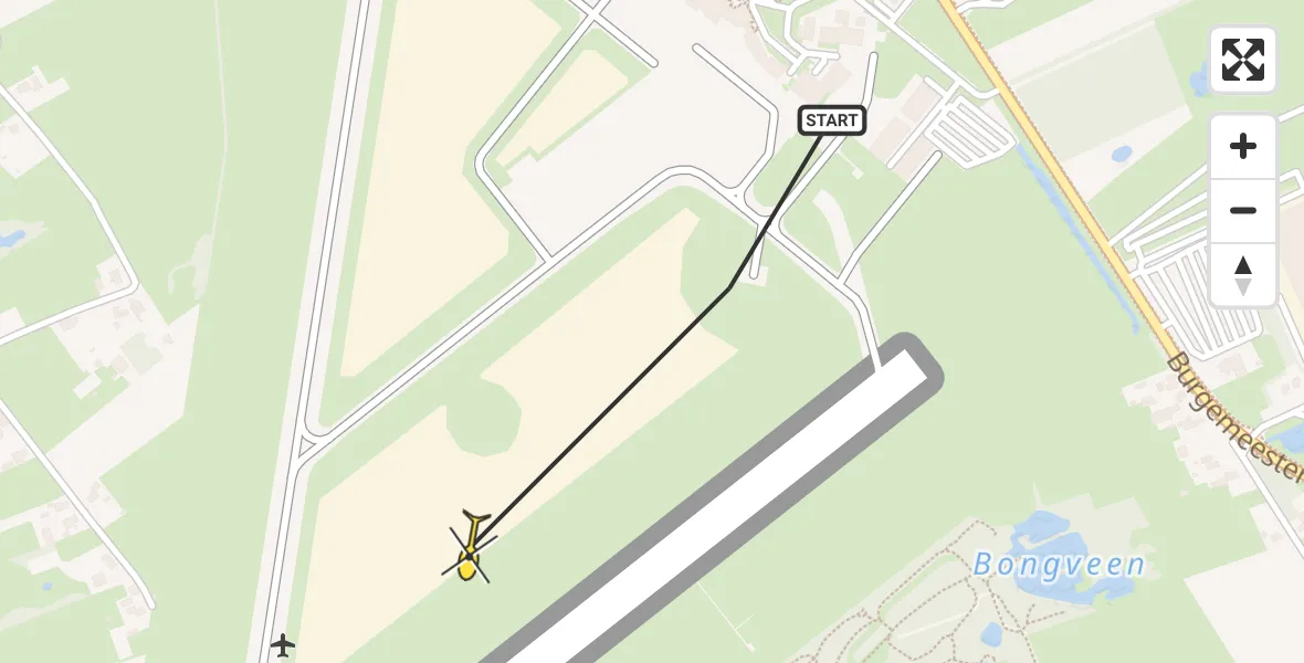 Routekaart van de vlucht: Traumahelikopter naar Groningen Airport Eelde