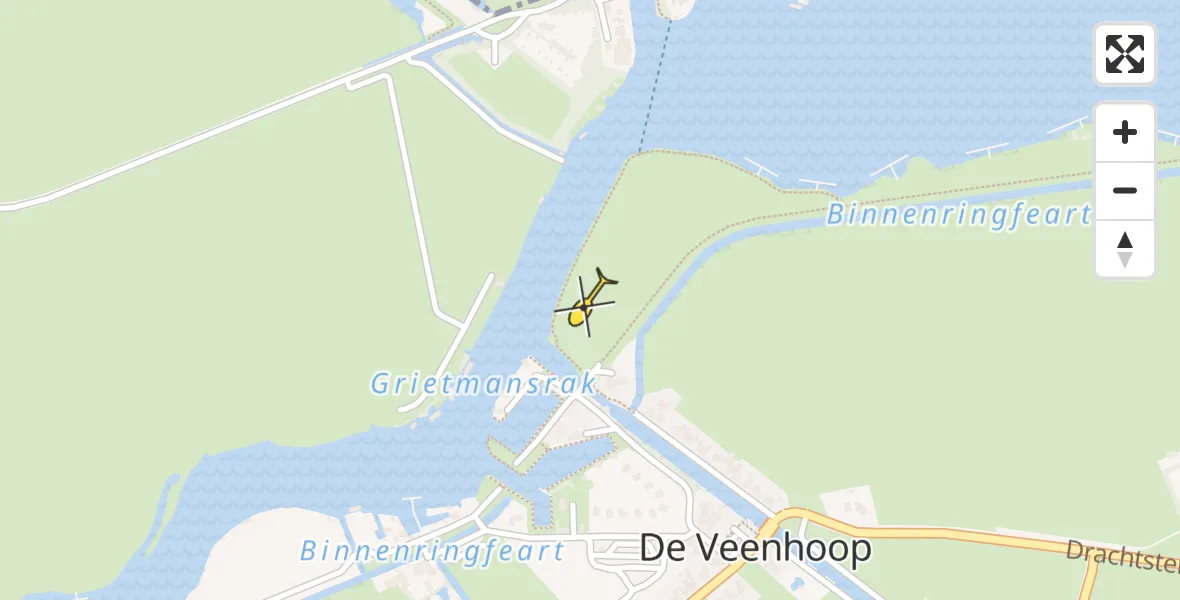 Routekaart van de vlucht: Lifeliner 4 naar De Veenhoop