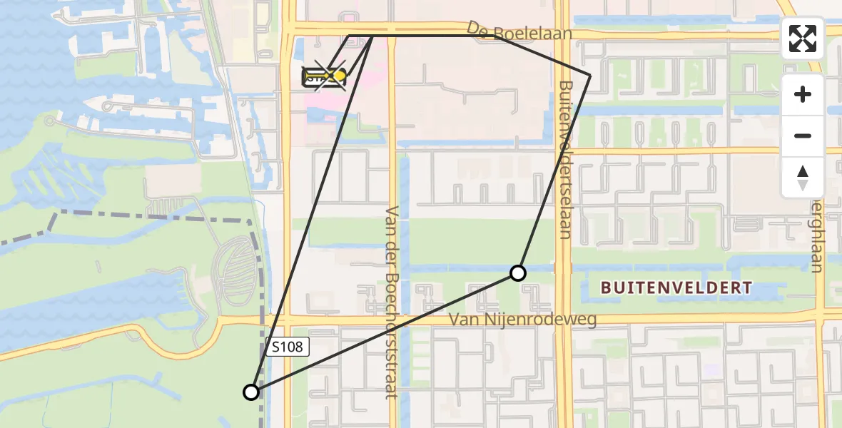 Routekaart van de vlucht: Lifeliner 1 naar VU Medisch Centrum Amsterdam