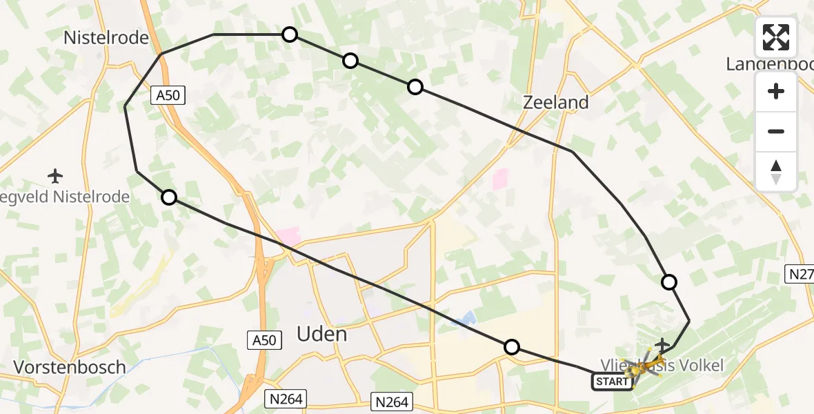 Vluchtroute Traumahelikopter Vliegbasis Volkel - Vliegbasis Volkel, 09 september 2022, 02:16