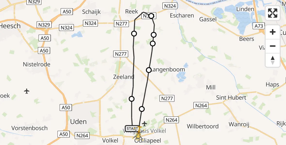 Vluchtroute Traumahelikopter Vliegbasis Volkel - Vliegbasis Volkel, 09 september 2022, 05:51