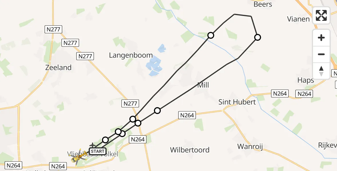 Vluchtroute Traumahelikopter Vliegbasis Volkel - Vliegbasis Volkel, 09 september 2022, 06:34