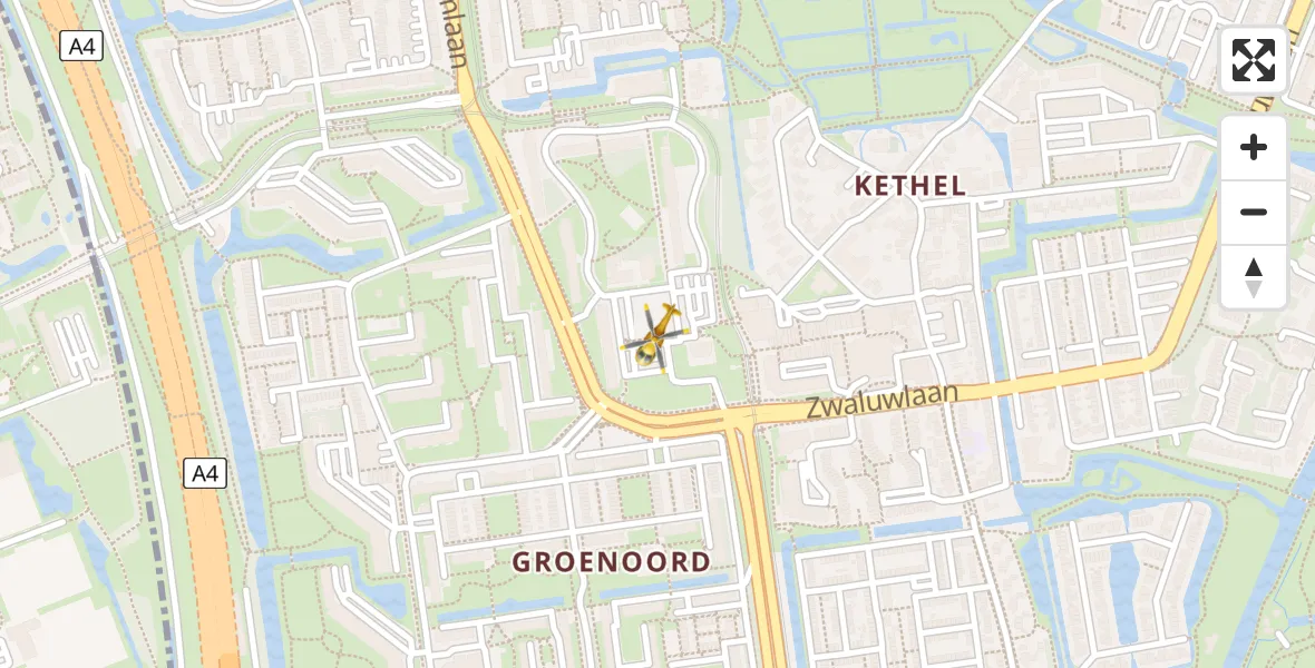 Vluchtroute Traumahelikopter Schiedam - Schiedam, 09 september 2022, 10:42