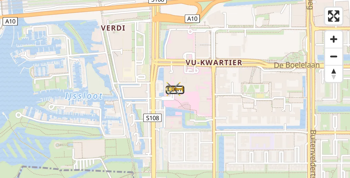 Vluchtroute Traumahelikopter VU Medisch Centrum Amsterdam - VU Medisch Centrum Amsterdam, 09 september 2022, 11:06