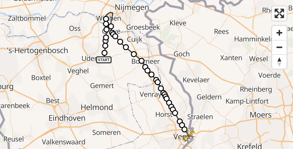 Routekaart van de vlucht: Lifeliner 3 naar Venlo