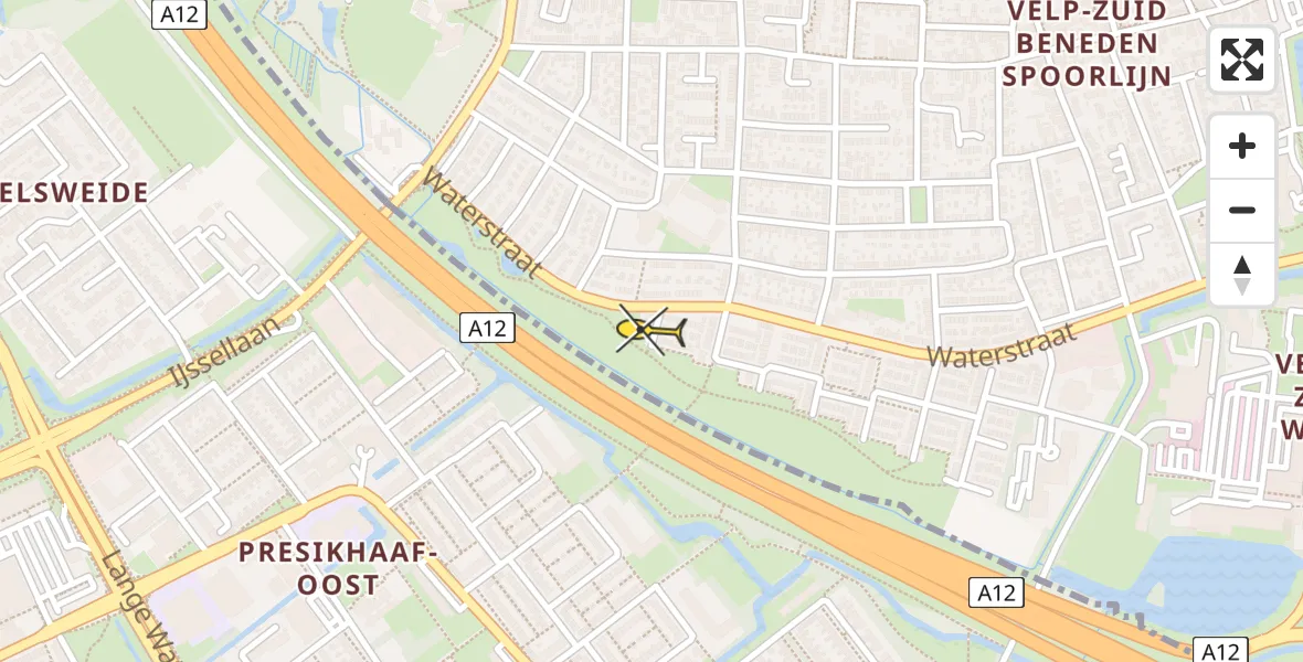 Routekaart van de vlucht: Lifeliner 3 naar Velp