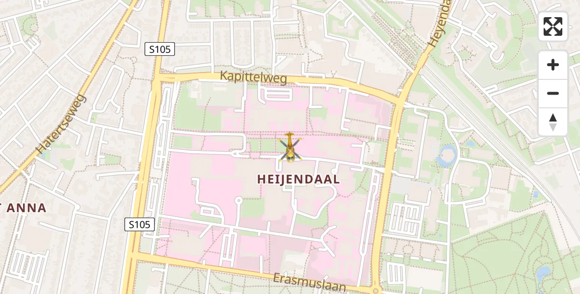 Vluchtroute Traumahelikopter Radboud Universitair Medisch Centrum - Radboud Universitair Medisch Centrum, 09 september 2022, 21:18