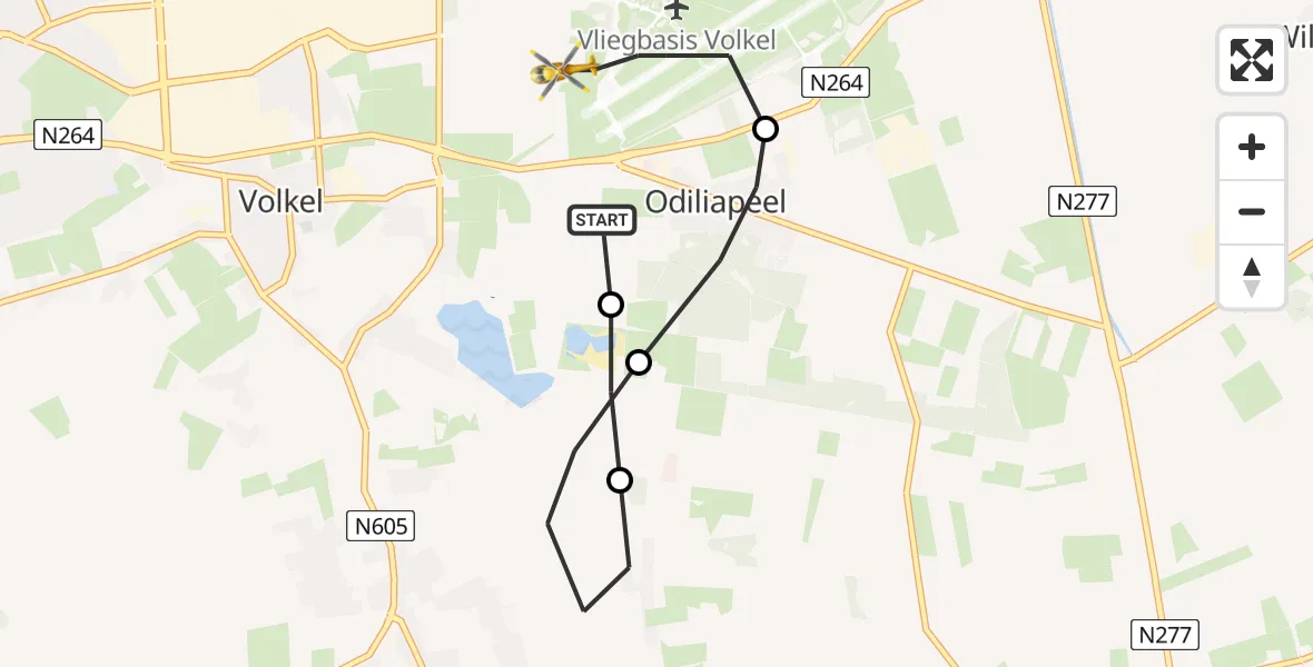 Vluchtroute Traumahelikopter Vliegbasis Volkel - Vliegbasis Volkel, 10 september 2022, 09:48