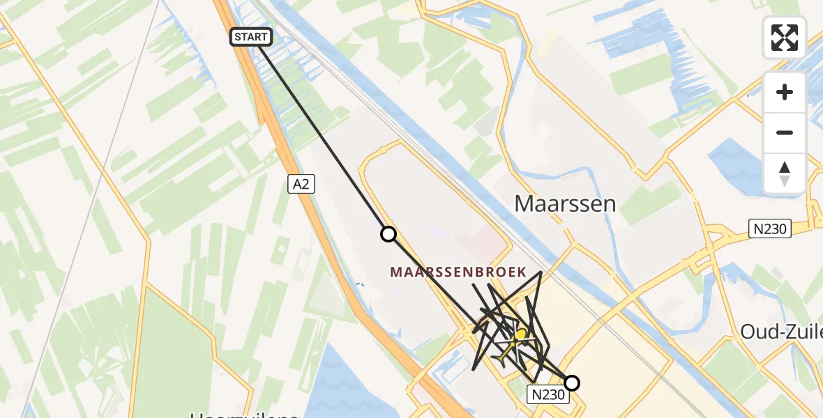 Routekaart van de vlucht: Politiehelikopter naar Maarssen