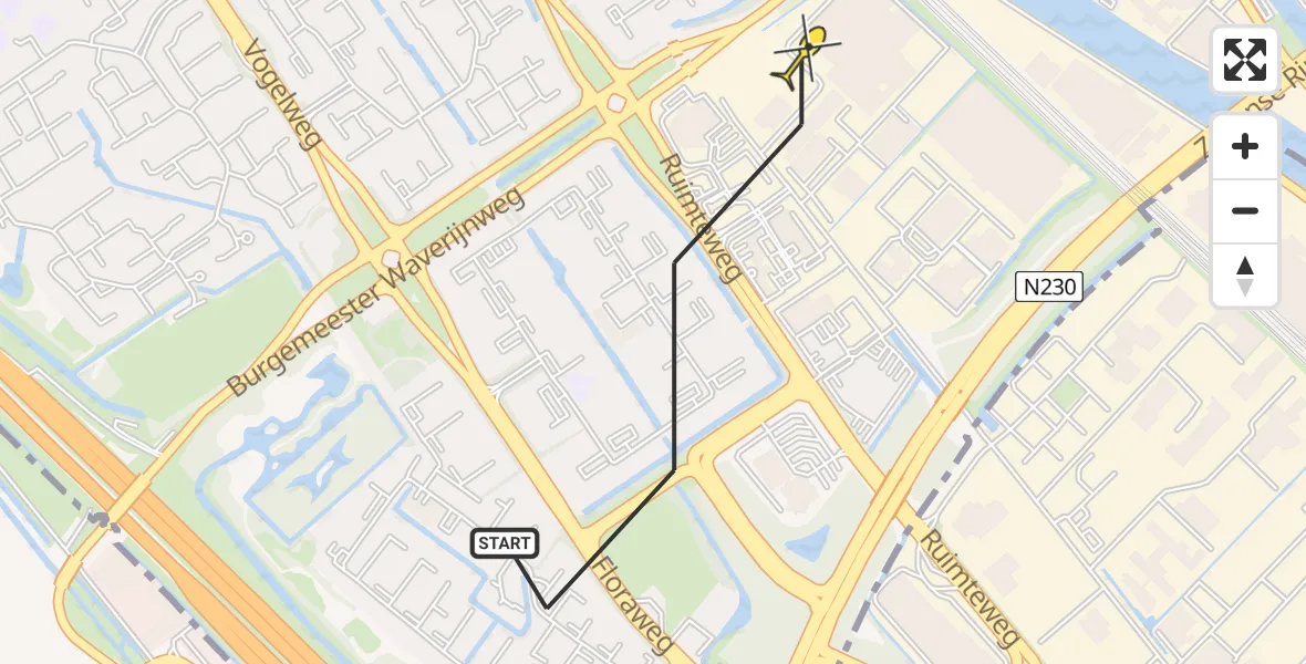 Routekaart van de vlucht: Politiehelikopter naar Maarssen